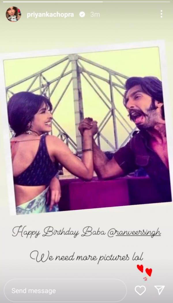 Priyanka Chopra wishes ‘Baba’ Ranveer Singh on his birthday, shares THROWBACK PIC from Gunday days