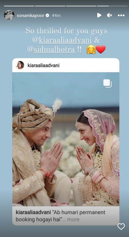 Sonam Kapoor's Instagram story